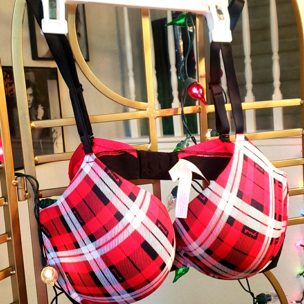 PINK 40D red plaid - wear everywhere pushup